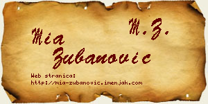 Mia Zubanović vizit kartica
